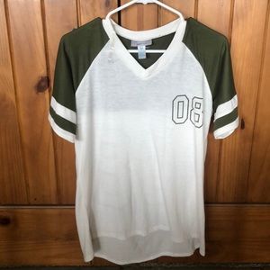 green and white shirt